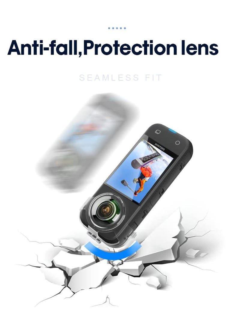 Lens Guard for Insta360 X3, Quick-Detach Transparent Water-Proof Shockproof Transparent Cover, Free of Disassembly, Shooting Protective Cover, Lens, Dust-proof, Scratch-Proof and Drop-Proof Shell - Image 4