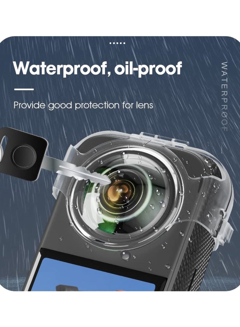 Lens Guard for Insta360 X3, Quick-Detach Transparent Water-Proof Shockproof Transparent Cover, Free of Disassembly, Shooting Protective Cover, Lens, Dust-proof, Scratch-Proof and Drop-Proof Shell - Image 5
