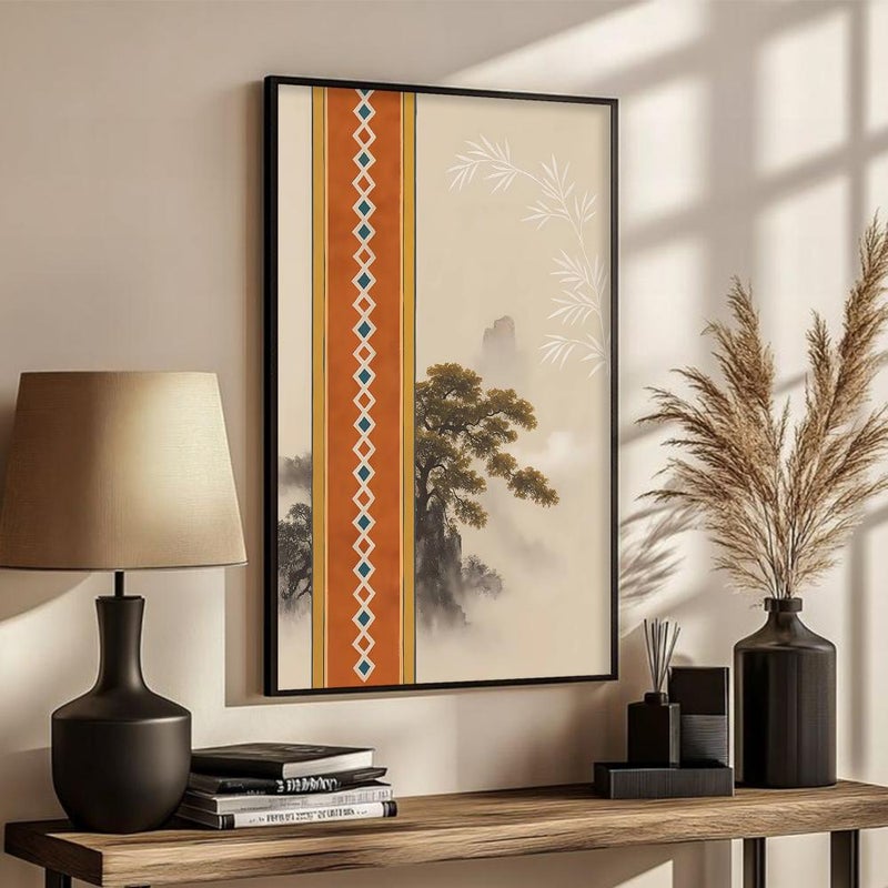 Marktna One canvas painting with a Najdi art design and a hollow frame, measuring (50×70), one piece - Image 3