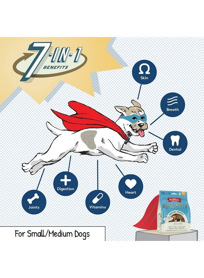 ذا ميسينج لينك حلوى مضغ الأسنان التي طورتها شركة Smartmouth Vet، فوائد 7 في 1: أسنان ولثة صحية، نفس، جلد، مفاصل، هضم، قلب، جهاز مناعي - كلاب صغيرة/متوسطة الحجم من 15 إلى 50 رطلاً، 28 قطعة - Image 3