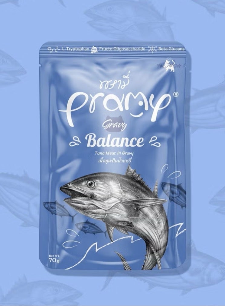 Pramy Cat Wet Food With Tuna In Gravy Flavor For All Life Stages- 6x70g - Nutritious and Delicious Wet Cat Food - Image 2