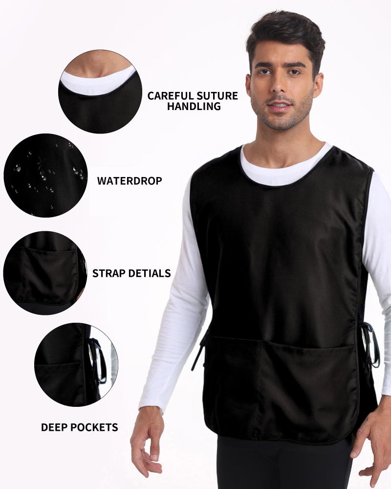 Argstar Unisex Waterproof Cobbler Apron with 3 Pockets for Women/Men, Black - Image 3
