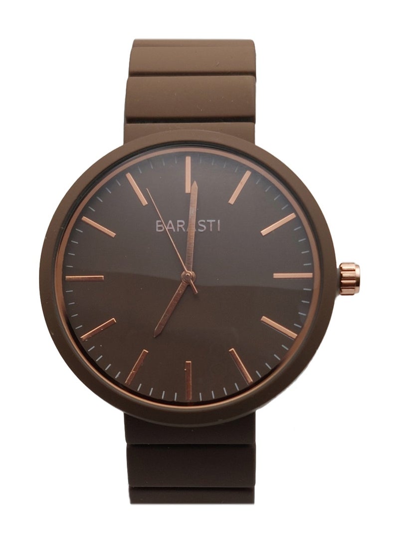 Men's Analog Quartz Brown Stainless Steel Band Watch