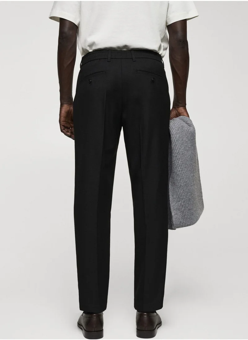 Mango Man Slim Fit Pleated Trousers