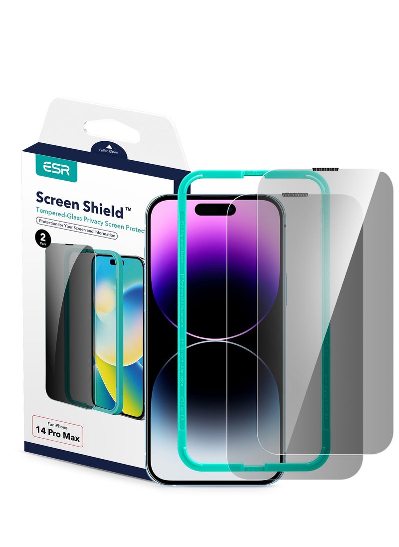 اي اس ار واقي شاشة للخصوصية من الزجاج المقوى ESR لهاتف iPhone 14 Pro Max - عبوتان  - Image 1