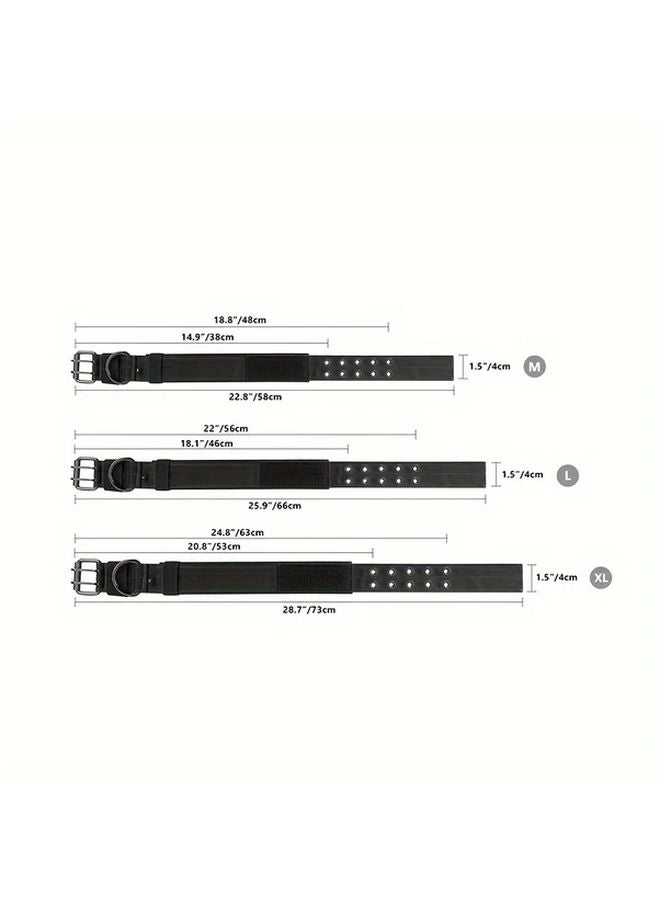 طوق تدريب تكتيكي ثقيل قابل للتعديل من النايلون باللون الأسود مقاس L للسلالات المتوسطة والكبيرة - Image 4