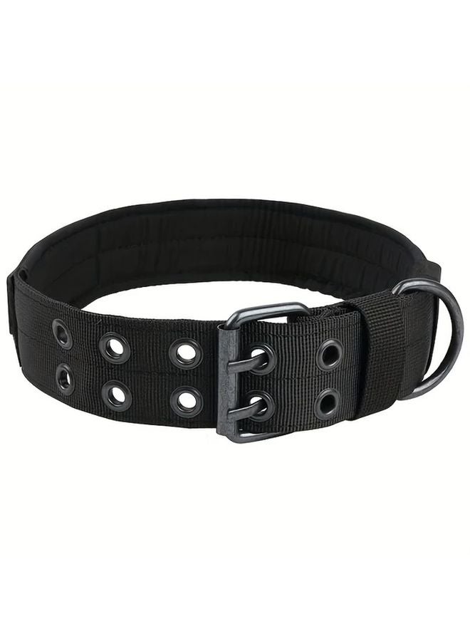 طوق تدريب تكتيكي ثقيل قابل للتعديل من النايلون باللون الأسود مقاس L للسلالات المتوسطة والكبيرة - Image 2