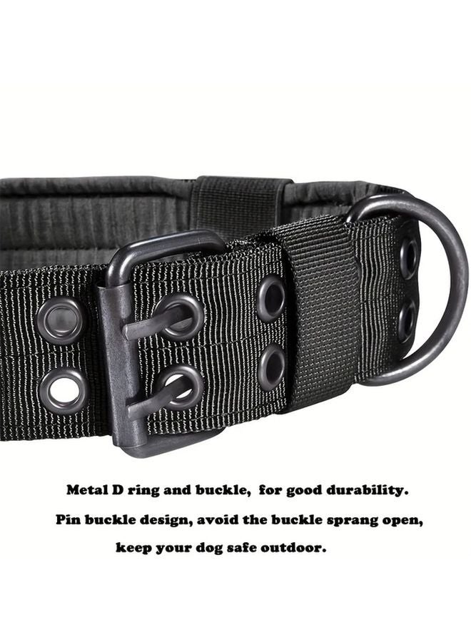 طوق تدريب تكتيكي ثقيل قابل للتعديل من النايلون باللون الأسود مقاس L للسلالات المتوسطة والكبيرة - Image 5
