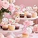 Balterever Tea for Two Birthday Party Decorations for Girls 36PCS Tea for 2 Bday Cupcake Toppers Pink Floral Teapot Theme Bday Party Decors for Teapot Second Birthday Supplies - Image 4