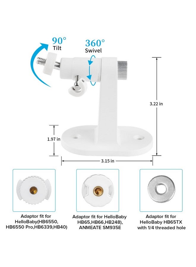 wochel Adjustable Baby Monitor Mount for HelloBaby HB65/HB40/HB6550/HB66/HB6339/HB6550 Pro, ANMEATE SM935E, Universal Baby Monitor Wall Mount with Perfect View and Easy to Install - Image 4