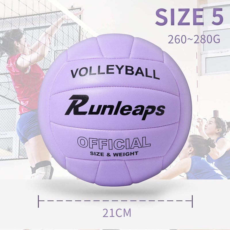 Runleaps Volleyball, Waterproof Indoor Outdoor Volleyball for Beach Game Gym Training (Official Size 5) - Image 4