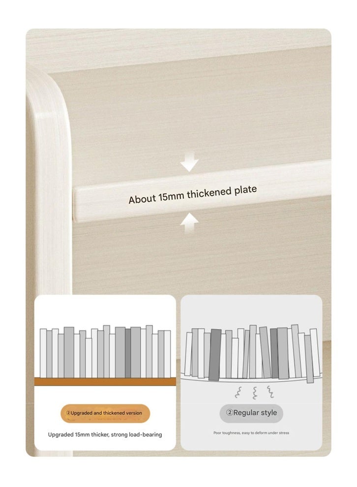 keke Multi Layers Multifunction Storage Adjustable Creative Style Book Shelves Modern Tall Bookcase Display Thick Wood Furniture Storage Rack for Bedroom. - Image 5
