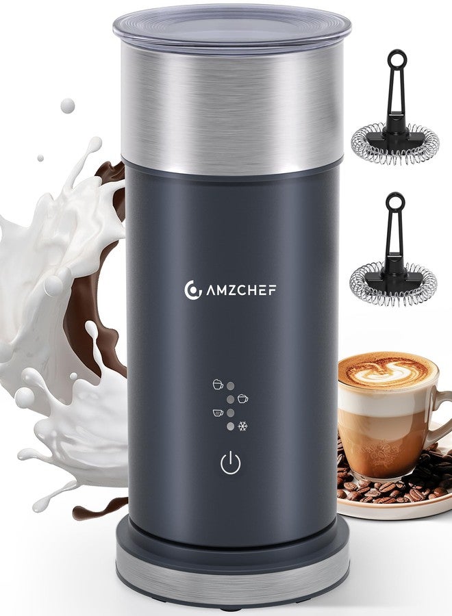 amzchef IPX6 Waterproof Electric Milk Frother and Steamer – 4-in-1 Coffee Frother for Hot & Cold Foam, Single-Button Control, Quick 80s Frothing, Milk Steamer for Lattes & Cappuccinos - Image 1