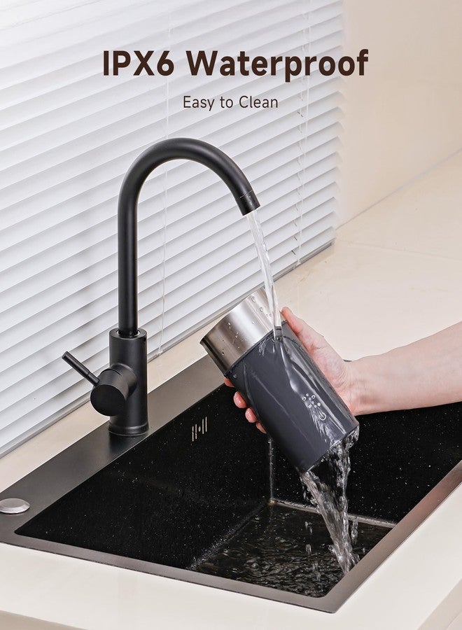 amzchef IPX6 Waterproof Electric Milk Frother and Steamer – 4-in-1 Coffee Frother for Hot & Cold Foam, Single-Button Control, Quick 80s Frothing, Milk Steamer for Lattes & Cappuccinos - Image 2