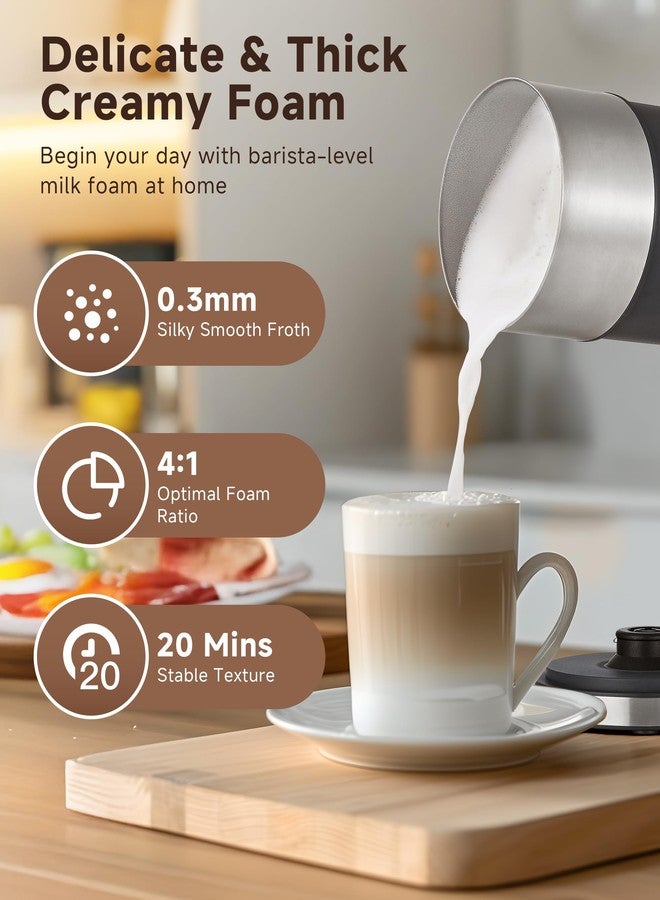 amzchef IPX6 Waterproof Electric Milk Frother and Steamer – 4-in-1 Coffee Frother for Hot & Cold Foam, Single-Button Control, Quick 80s Frothing, Milk Steamer for Lattes & Cappuccinos - Image 4