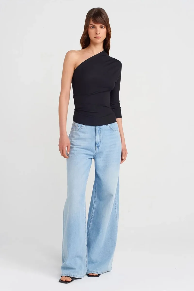 Dilvin Black DILVIN Off-shoulder Cut-out Slim-fit Blouse for Women | Best Price UAE