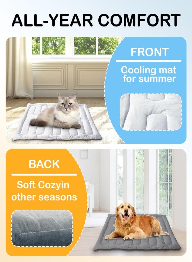 YOUWE7 حصيرة تبريد للكلاب من YOUWE7، حصيرة تبريد ذاتية قابلة للعكس للحيوانات الأليفة، سطح علوي من القماش البارد وظهر مخملي، سرير محمول للكلاب من قماش بارد كالثلج، وسادة تبريد صيفية سهلة الغسل للحيوانات الأليفة للاستخدام الداخلي والخارجي (كبير (48.0 بوصة × 27.9 بوصة)) - Image 3
