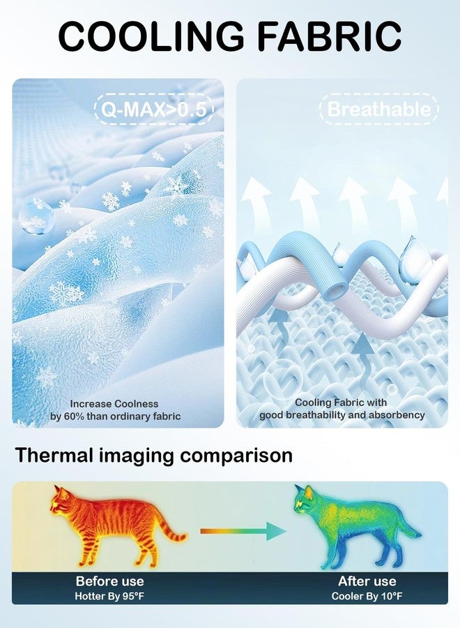 YOUWE7 حصيرة تبريد للكلاب من YOUWE7، حصيرة تبريد ذاتية قابلة للعكس للحيوانات الأليفة، سطح علوي من القماش البارد وظهر مخملي، سرير محمول للكلاب من قماش بارد كالثلج، وسادة تبريد صيفية سهلة الغسل للحيوانات الأليفة للاستخدام الداخلي والخارجي (كبير (48.0 بوصة × 27.9 بوصة)) - Image 2