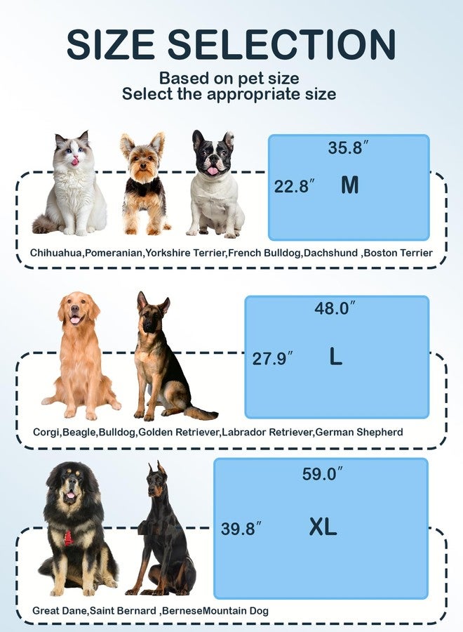 YOUWE7 حصيرة تبريد للكلاب من YOUWE7، حصيرة تبريد ذاتية قابلة للعكس للحيوانات الأليفة، سطح علوي من القماش البارد وظهر مخملي، سرير محمول للكلاب من قماش بارد كالثلج، وسادة تبريد صيفية سهلة الغسل للحيوانات الأليفة للاستخدام الداخلي والخارجي (كبير (48.0 بوصة × 27.9 بوصة)) - Image 4