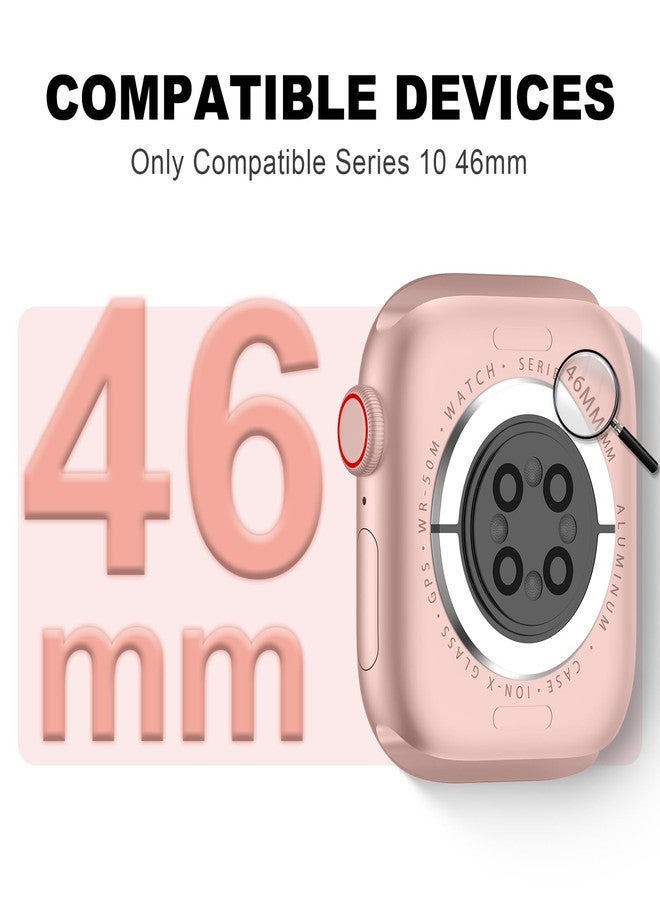 XYF Compatible for Bling Apple Watch Band 45mm 44mm 42mm 41mm 40mm 38mm TPU Strap with Protective Bling Bumper Case Cover, Man Women Soft Silicone for iWatch SE Series 7 6 5 4 3 2 1 (Pinksand, 45mm) - Image 3