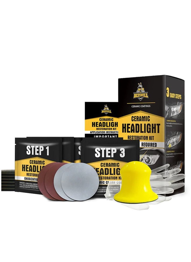 General BEESWILL Headlight Cleaner and  Restoration Kit Guaranteed to Last As Long As You Own Your Vehicle  Brings Headlights Back to Like New Condition .  - Image 1