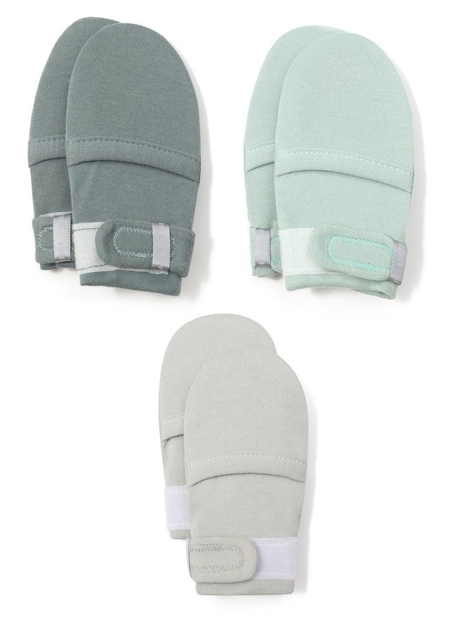 HAPIU Baby No Scratch Mittens,Newborn Baby Mittens,Full Emerald&Full Sage&Full Storm,0-3M - Image 1