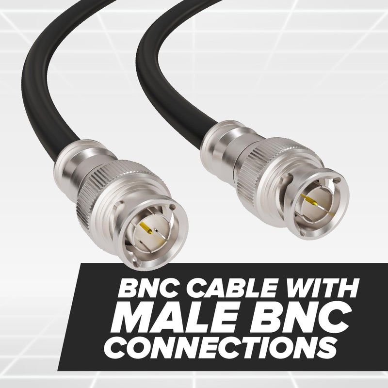 THE CIMPLE CO 25 FT BNC Cable with 2 Male BNC Connections - 75 Ohm, Low Loss HD-SDI and SDI Cable - Black, 25 Feet (7 Meters) - Image 2