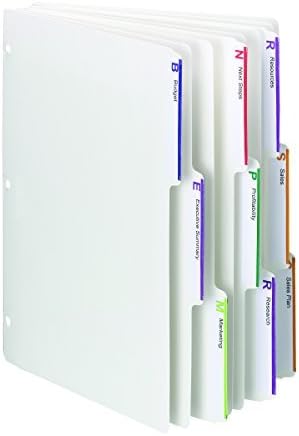 Smead Smead Viewables ThreeRing Binder Index Dividers 13Cut Tab Letter Size White 75 per Box 89413 