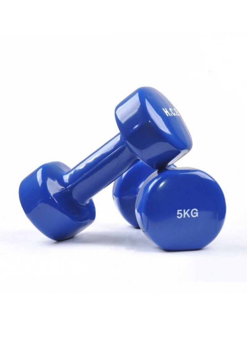 COMMANDO Hex Dumbbell Set of 2, Blue Different Weight Options  - Image 2