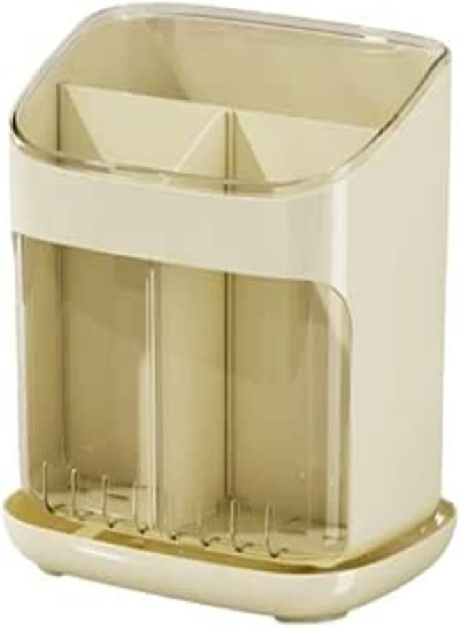 Spaceshoop Kitchen Utensil Holder, Multi-Compartment Chopstick Holder, Simple Design with Detachable Utensils for Home Decor. (beige)