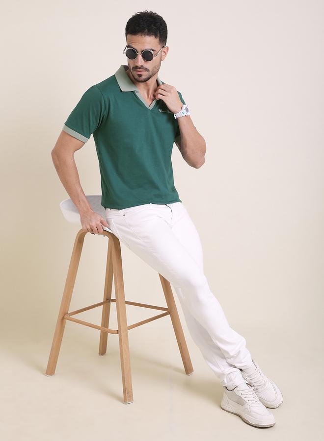 Difference of Opinion Men Relaxed Fit Embroidery Open Collar Polo - Image 4