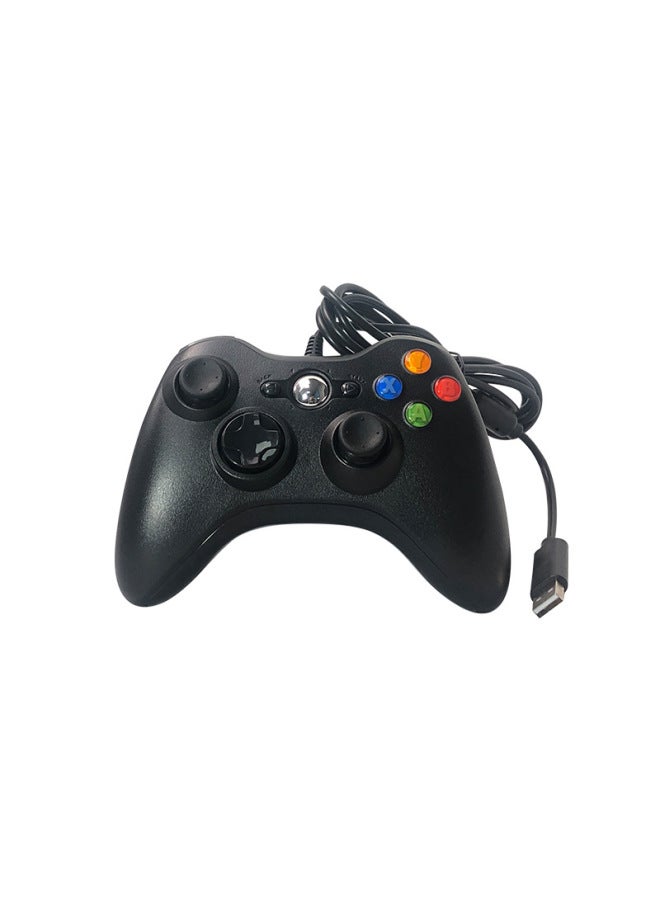 Wired Game Controller For PC Computer Xbox360 Console PS3 Game Handle ABS Material USB Interface Vibration Function-Product Color:Black