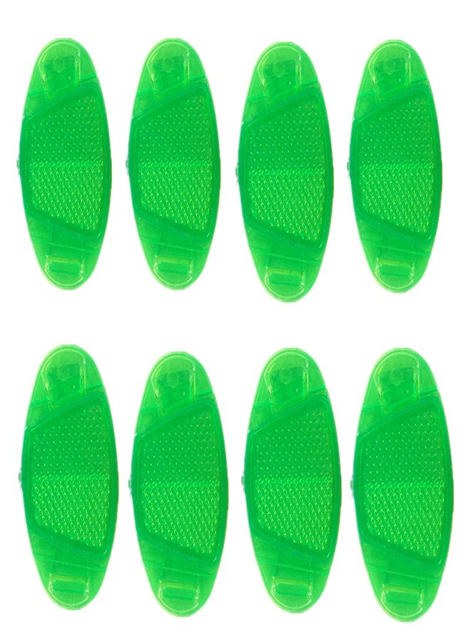 UoYu 8 pcs Bicycle Wheel Mountain Bike Accessories Signage Decoration Safe Warning Green Oval Reflector Bicycle Spoke - Image 1