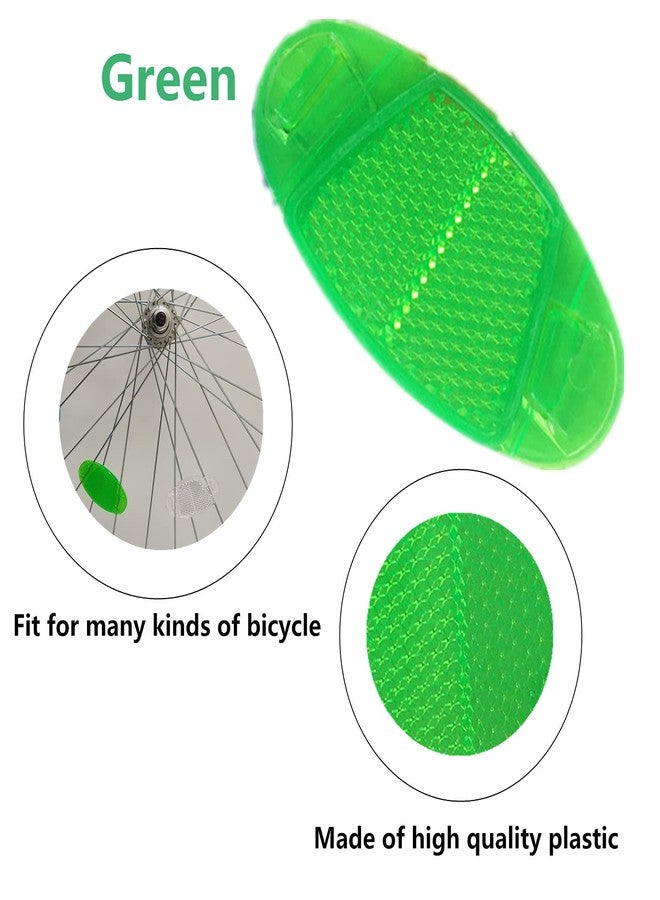 UoYu 8 pcs Bicycle Wheel Mountain Bike Accessories Signage Decoration Safe Warning Green Oval Reflector Bicycle Spoke - Image 3