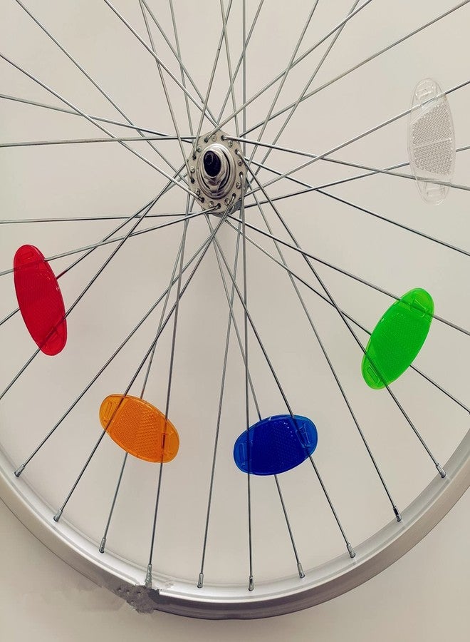UoYu 8 pcs Bicycle Wheel Mountain Bike Accessories Signage Decoration Safe Warning Green Oval Reflector Bicycle Spoke - Image 5