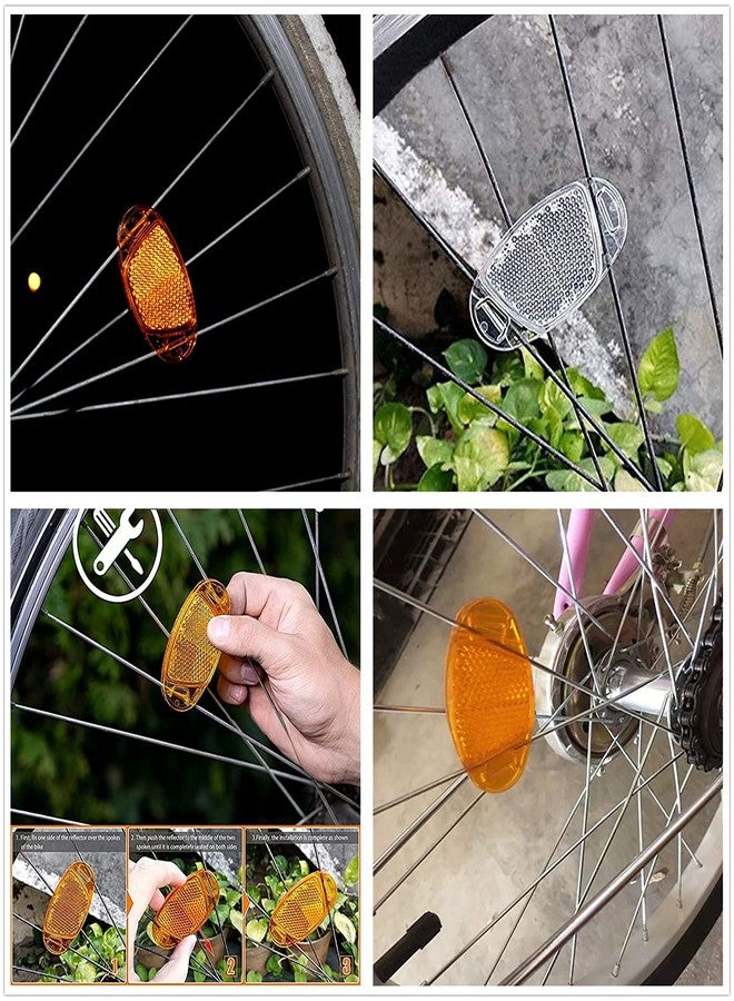 UoYu 8 pcs Bicycle Wheel Mountain Bike Accessories Signage Decoration Safe Warning Green Oval Reflector Bicycle Spoke - Image 4
