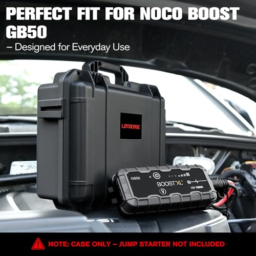 LOTOCASE Case for NOCO Boost GB50 – Waterproof Hard Shell Carrying Case with Custom Pre-Cut Foam, Shockproof Protective Travel Box Compatible with Boost GB50 UltraSafe Jump Starter - Image 4