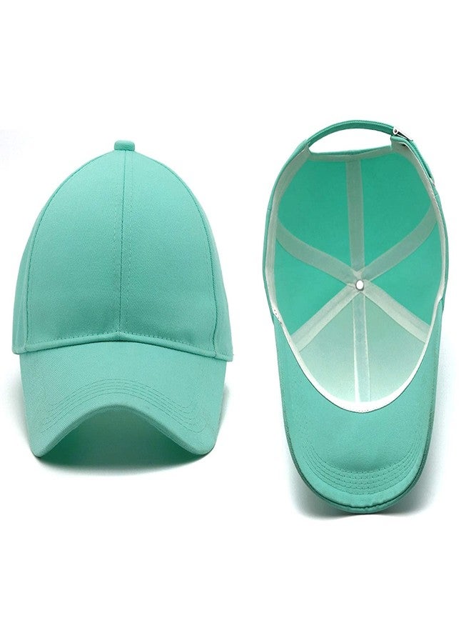 JMP Mens & Womens Caps Cotton Stylish Latest Plain Baseball Cap Sports Hat Solid Plain Adjustable Cap (Sea Green) - Image 2