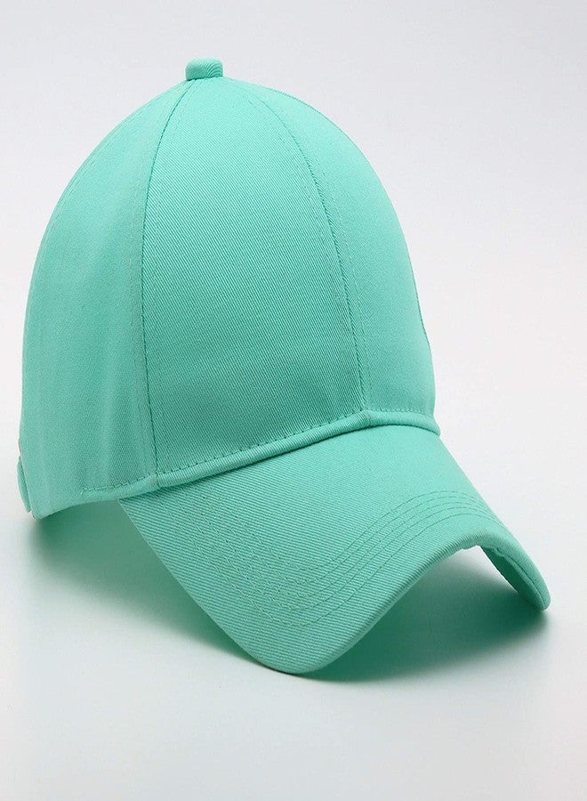 JMP Mens & Womens Caps Cotton Stylish Latest Plain Baseball Cap Sports Hat Solid Plain Adjustable Cap (Sea Green) - Image 3