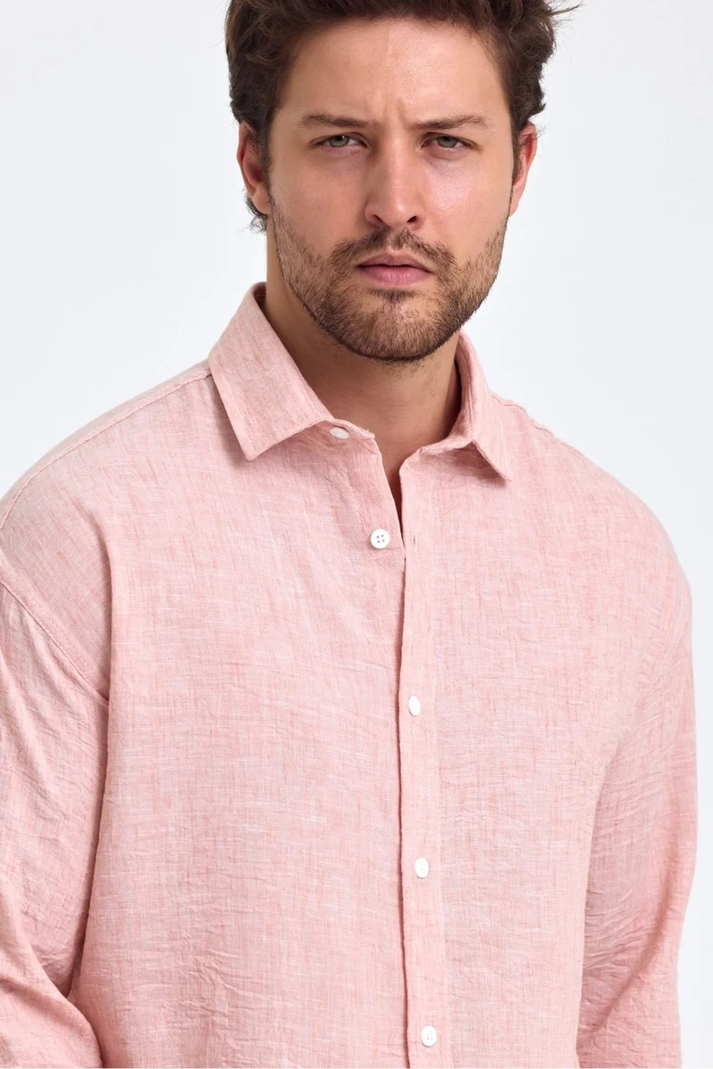 Cool Tarz Cool Style Men's Shirt Collar Linen Blend Regular Fit Shirt