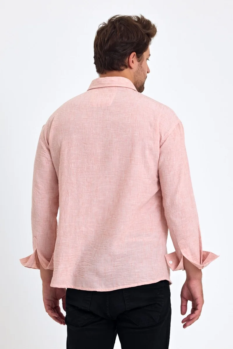 Cool Tarz Cool Style Men's Shirt Collar Linen Blend Regular Fit Shirt