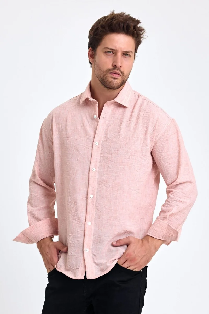 Cool Tarz Cool Style Men's Shirt Collar Linen Blend Regular Fit Shirt