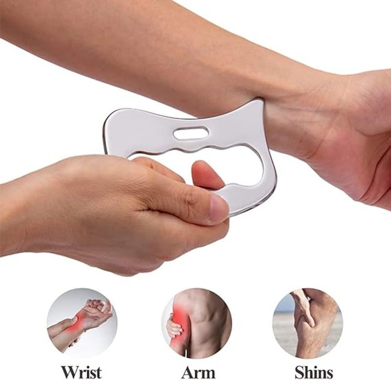 WITSOUL Gua Sha, Gua Sha Facial Tools, Stainless Steel Guasha Tool for Facial and Body SPA Accupressure Treatment Scraping Face Massage Tool (3 mm) - Image 3