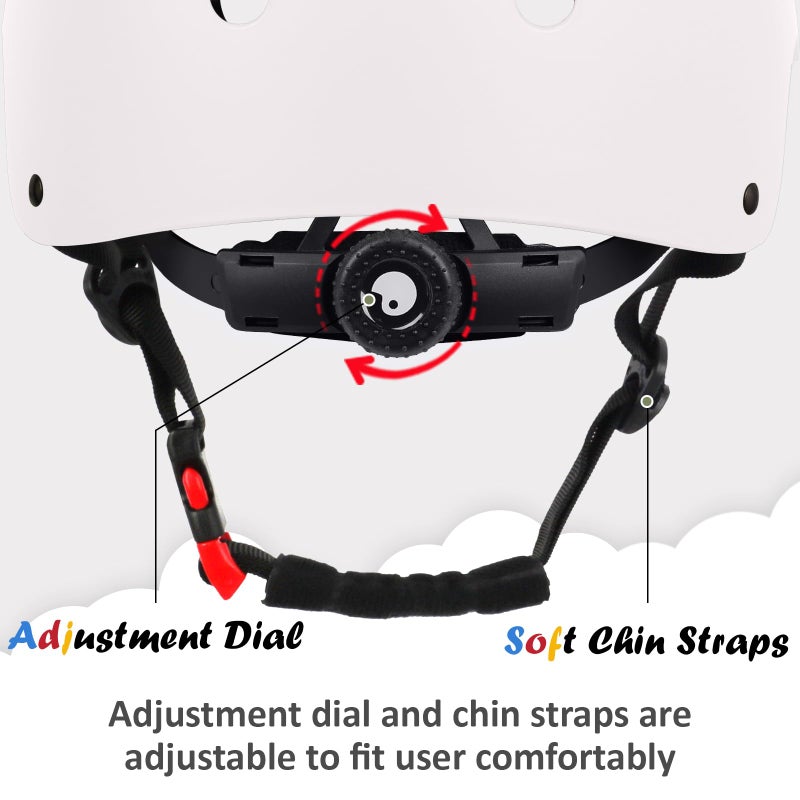 Ouwoer Kids Bike Helmet, Adjustable and Multi-Sport, from Toddler to Youth, 3 Sizes (Snow) - Image 3