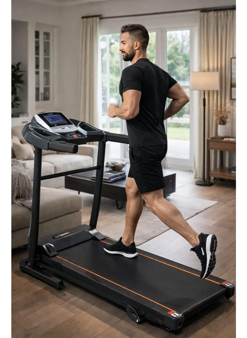 Multifunctional treadmill - from Torpedo - DC motor - user-friendly memory - 120 kg capacity - 2.5 HP, LCD display, convenient to use