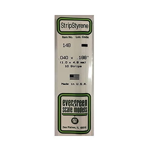 Evergreen Scale Models Strip .040 x .188 10 EVG148 Plastic Building Supplies - Image 2