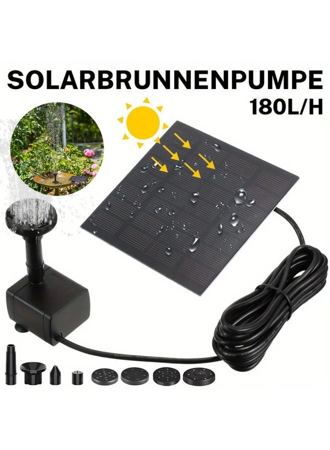Solar Powered Fountain Pump Kit With 6 Nozzles For Bird Baths Outdoor Ponds - Image 4