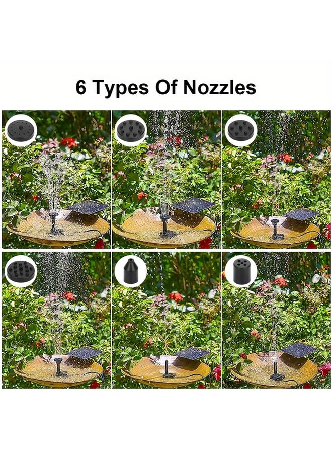 Solar Powered Fountain Pump Kit With 6 Nozzles For Bird Baths Outdoor Ponds - Image 5