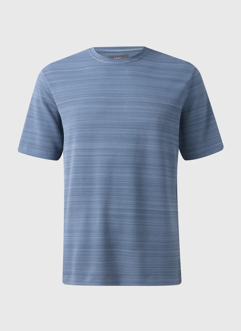 Matalan Blue Stripe Textured T-Shirt