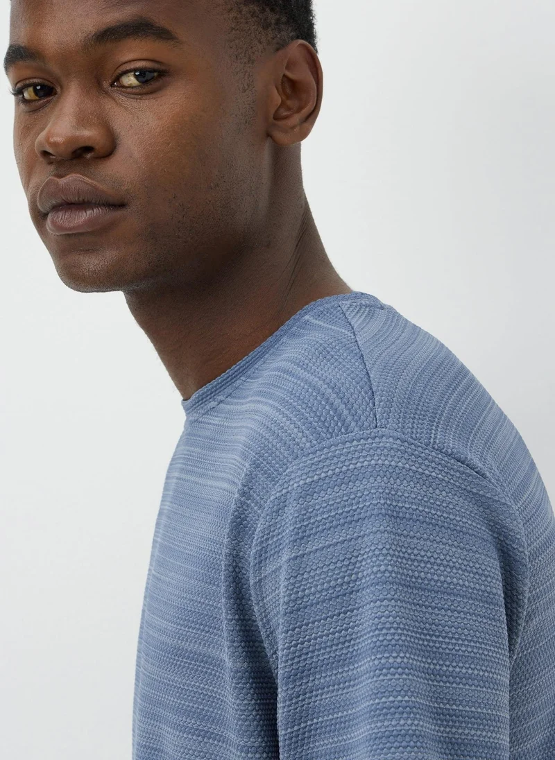 Matalan Blue Stripe Textured T-Shirt